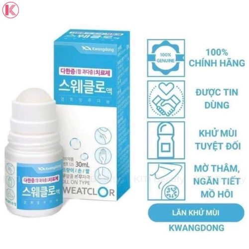 Lăn Khử Mùi Đặc Trị Hôi Nách & Mồ Hôi Tay Chân Kwangdong Hàn Quốc 30ml